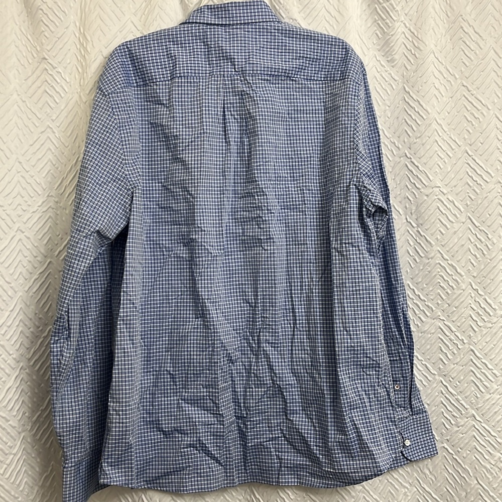 NWT Five Four Men’s Belshire Long Sleeve Shirt Blue White Checkered Size 2XL - Picture 2 of 6